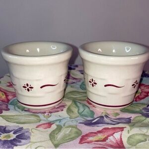 Longaberger traditional Red Votive Cups Pottery Made in USA quantity 2
